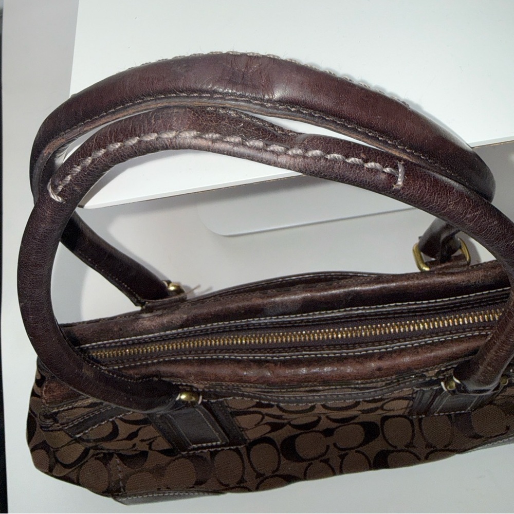 Coach Hampton YK2 bag purse shoulder handbag brown logo C - Picture 6 of 14